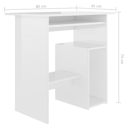 Scrivania Bianco Lucido 80x45x74 cm in Truciolato - homemem39