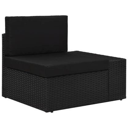 Divano ad Angolo Modulare Bracciolo Sinistro in Polyrattan Nero - homemem39