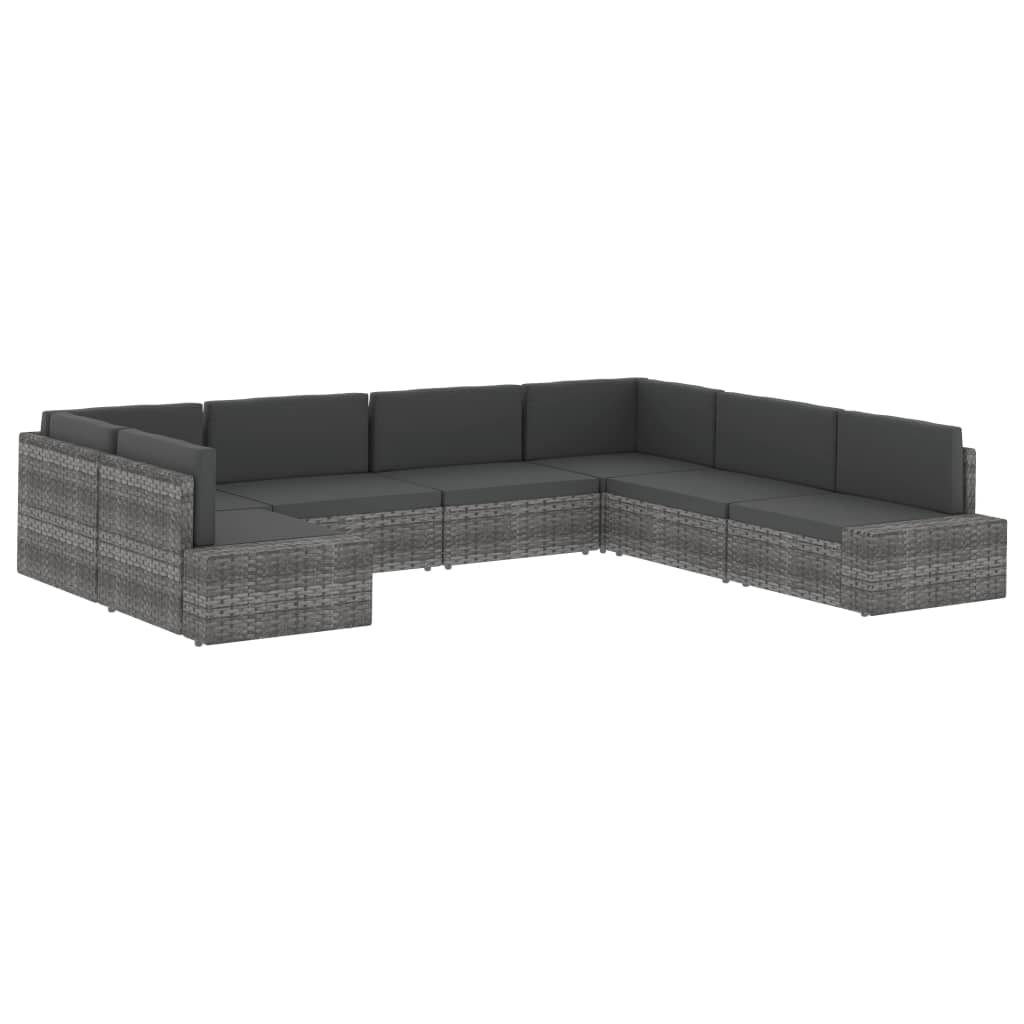 Divano ad Angolo Modulare Bracciolo Sinistro in Polyrattan Nero - homemem39