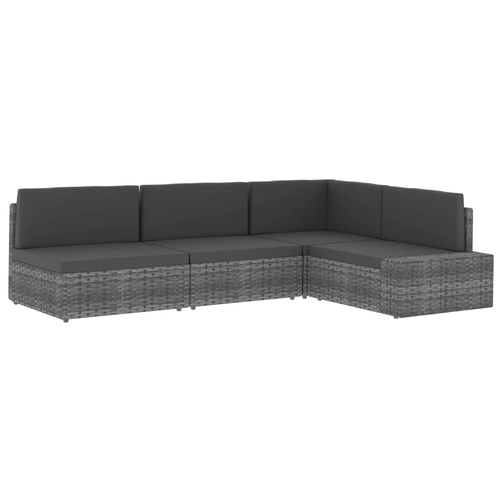 Divano ad Angolo Modulare Bracciolo Sinistro Polyrattan Marrone - homemem39