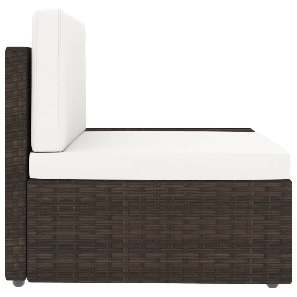 Divano ad Angolo Modulare Bracciolo Sinistro Polyrattan Marrone - homemem39