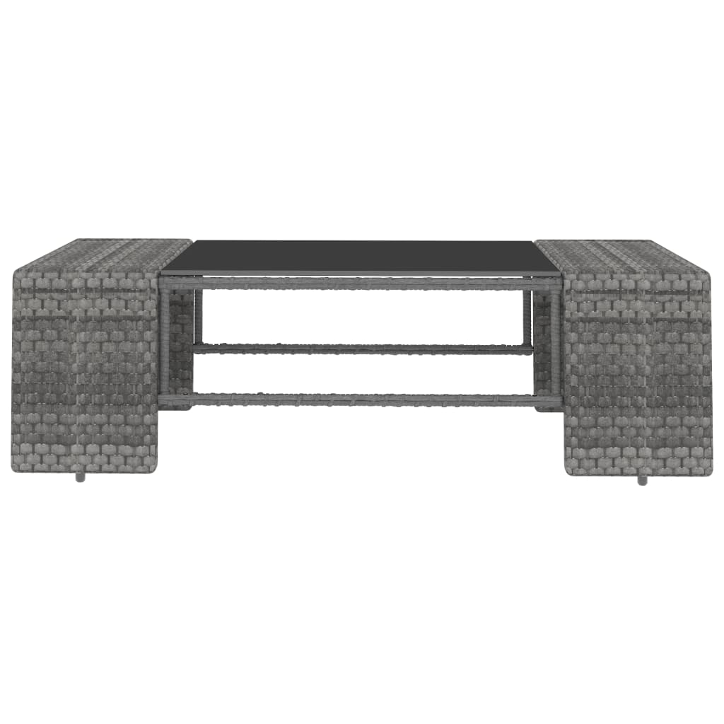 Set Divani da Giardino 2 pz in Polyrattan Grigio - homemem39