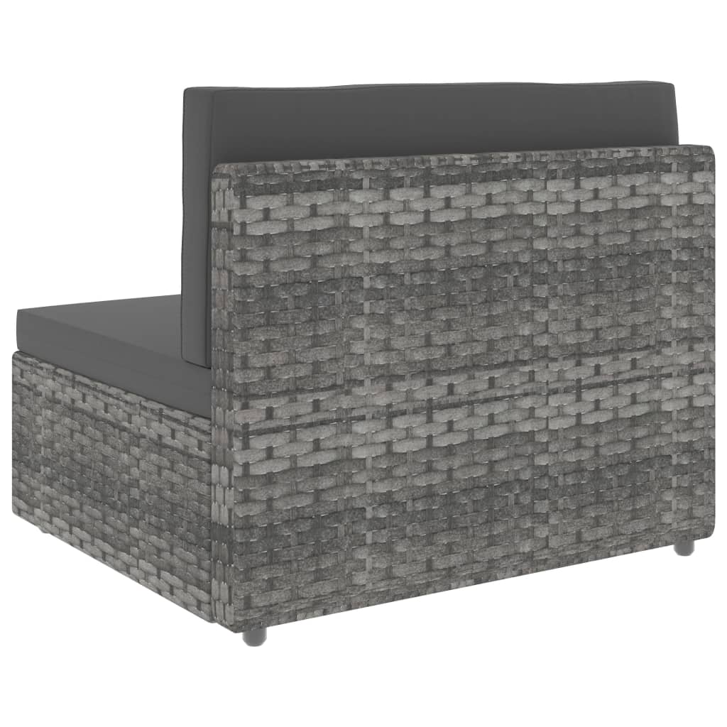 Set Divani da Giardino 2 pz in Polyrattan Grigio - homemem39