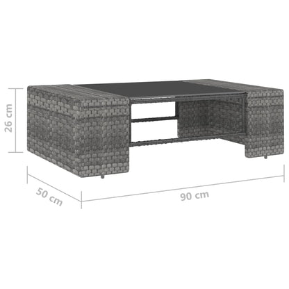 Set Divani da Giardino 2 pz in Polyrattan Grigio - homemem39