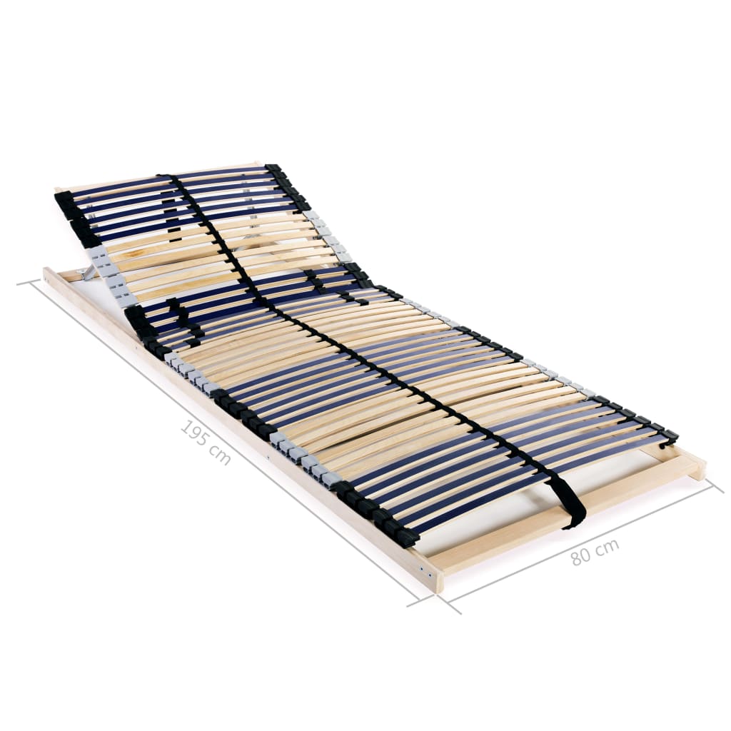 Reti a Doghe 2 pz 7 Zone con 42 Doghe in Legno 80x200 cm - homemem39