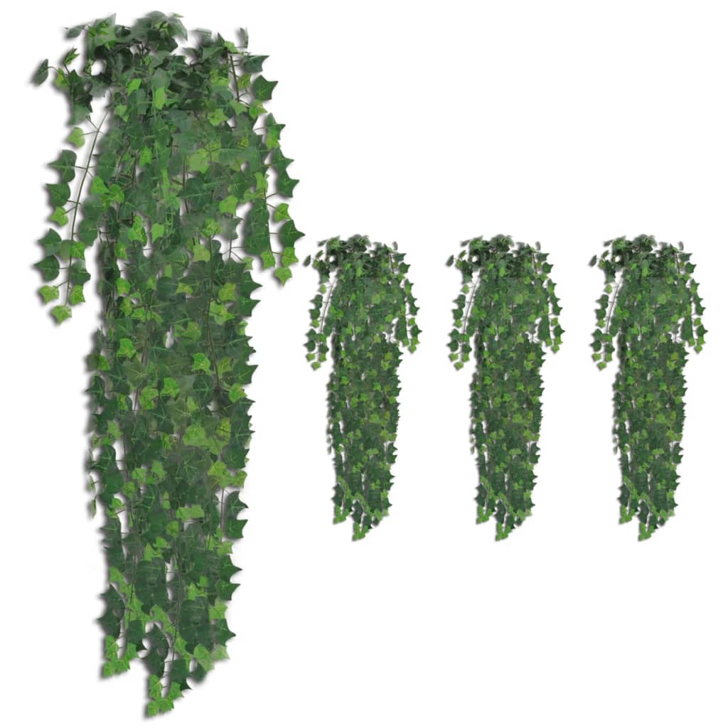 Foglie Artificiali di Edera 4 pz Verdi 90 cm - homemem39