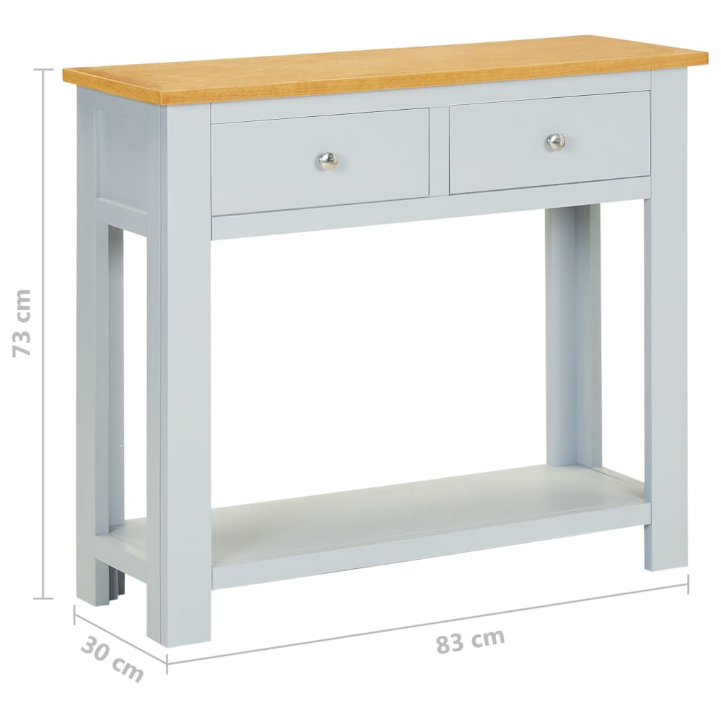 Tavolo Consolle 83x30x73 cm in Legno Massello di Rovere - homemem39