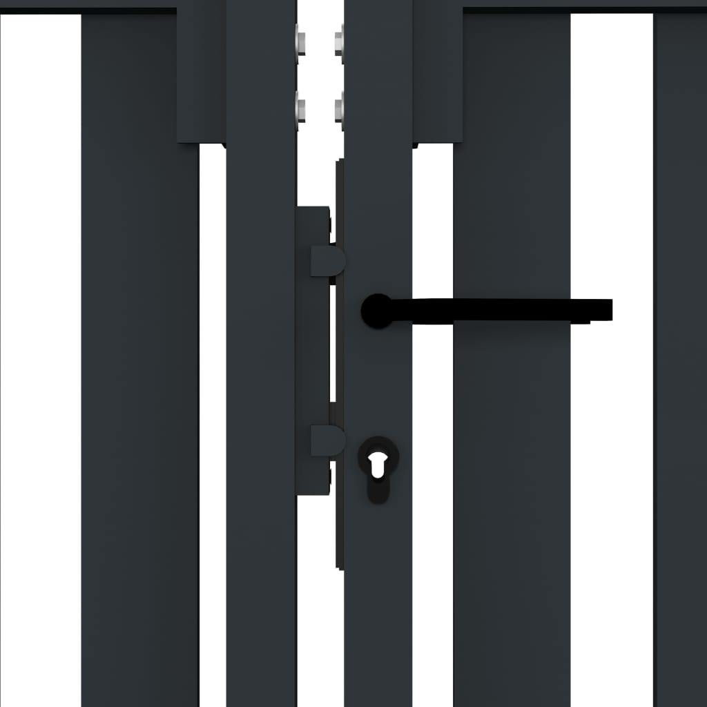 Cancello per Recinzione Doppio in Acciaio 306x125 cm Antracite - homemem39