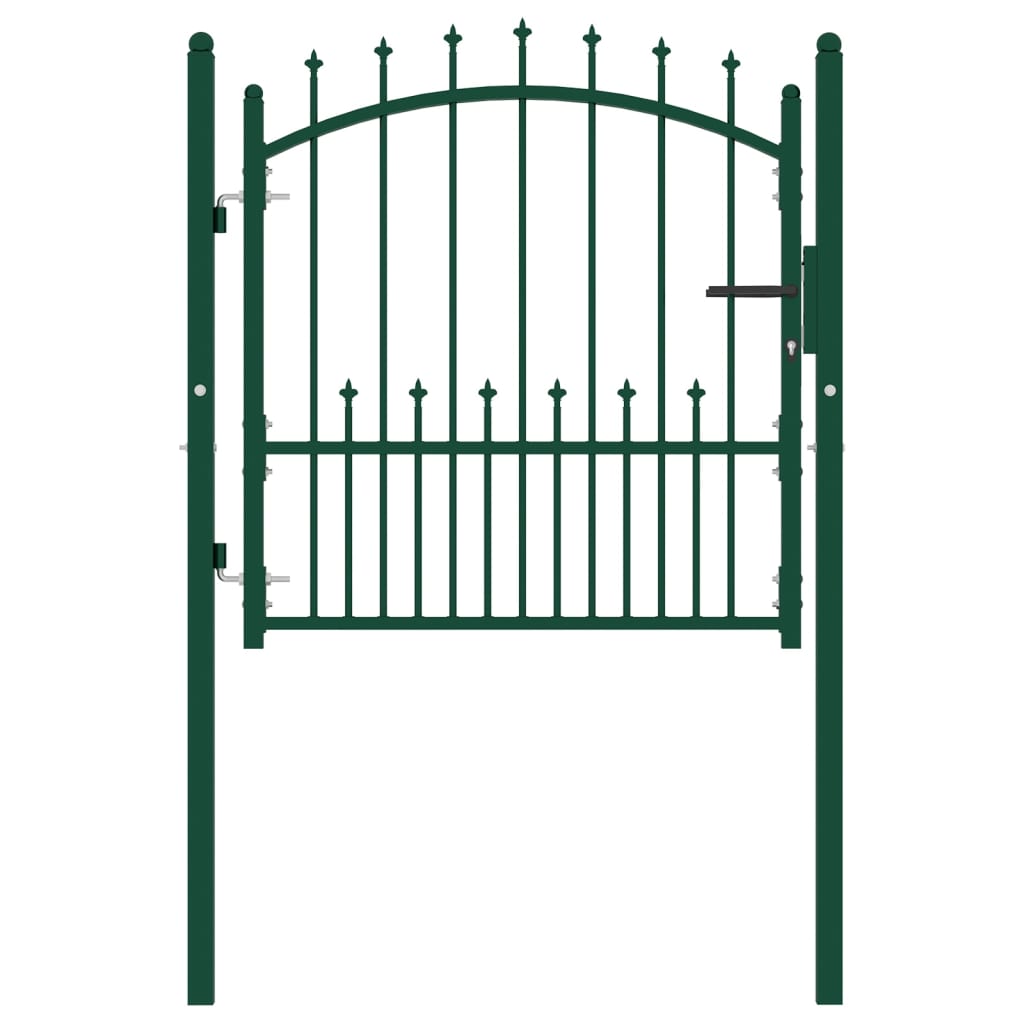 Cancello per Recinzione con Punte in Acciaio 100x100 cm Verde - homemem39