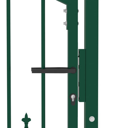 Cancello per Recinzione con Punte in Acciaio 100x100 cm Verde - homemem39