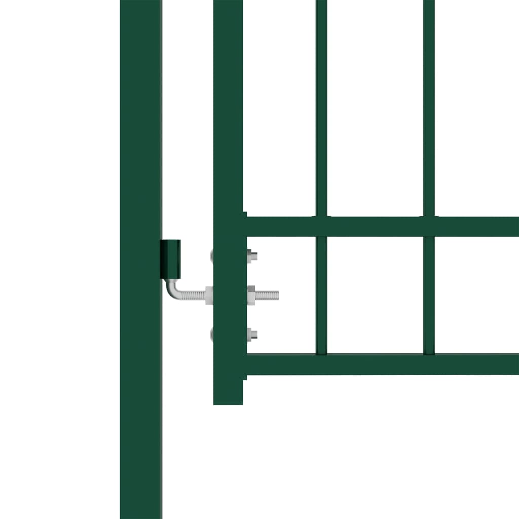 Cancello per Recinzione con Punte in Acciaio 100x125 cm Verde - homemem39