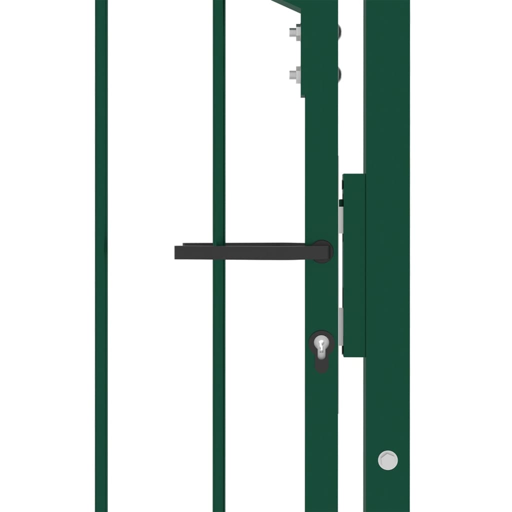 Cancello per Recinzione con Punte in Acciaio 100x125 cm Verde - homemem39