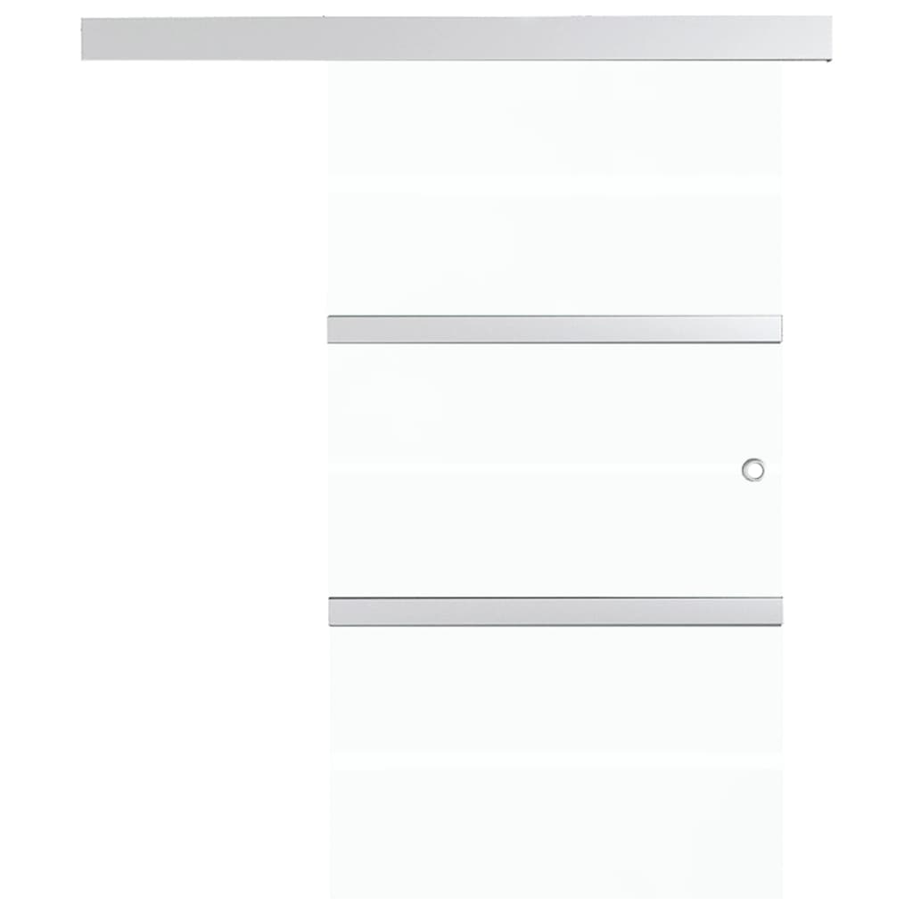 Porta Scorrevole in Vetro ESG e Alluminio 102,5x205 cm Argento - homemem39