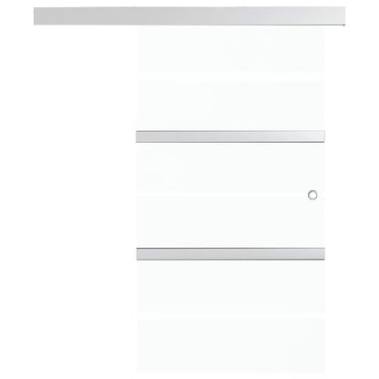 Porta Scorrevole in Vetro ESG e Alluminio 102,5x205 cm Argento - homemem39