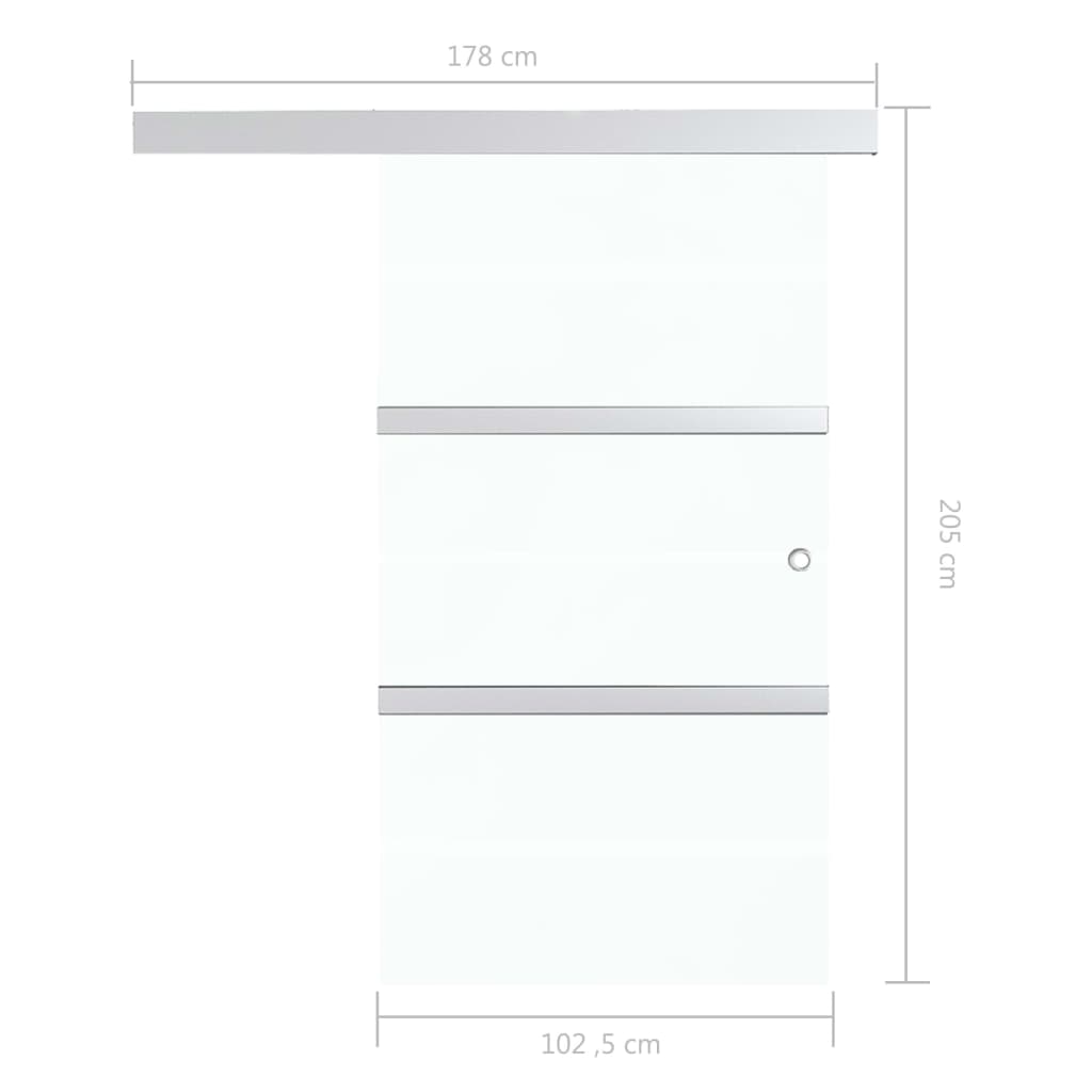 Porta Scorrevole in Vetro ESG e Alluminio 102,5x205 cm Argento - homemem39