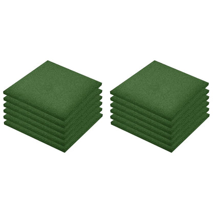 Piastrelle Anticaduta 12 pz in Gomma 50x50x3 cm Verde - homemem39