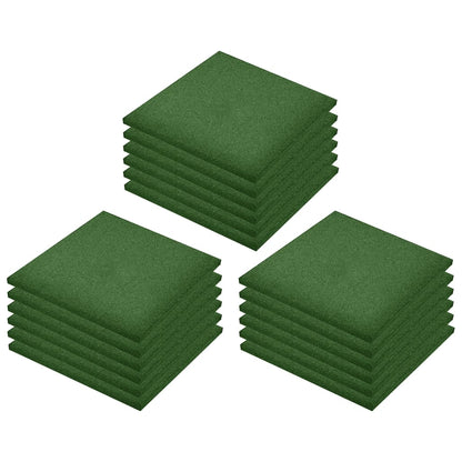 Piastrelle Anticaduta 18 pz in Gomma 50x50x3 cm Verde - homemem39