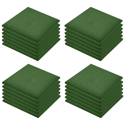 Piastrelle Anticaduta 24 pz in Gomma 50x50x3 cm Verde - homemem39