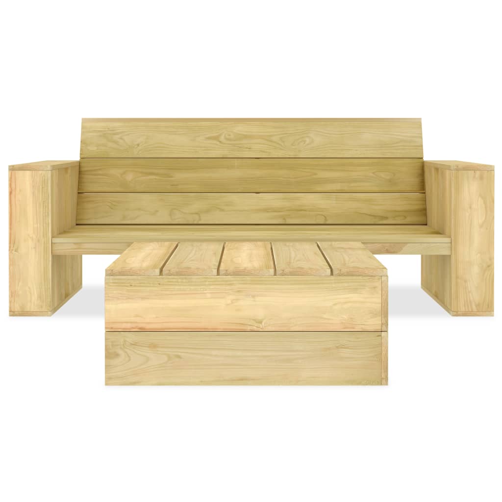 Set Divani da Giardino 2 pz in Legno di Pino Impregnato - homemem39