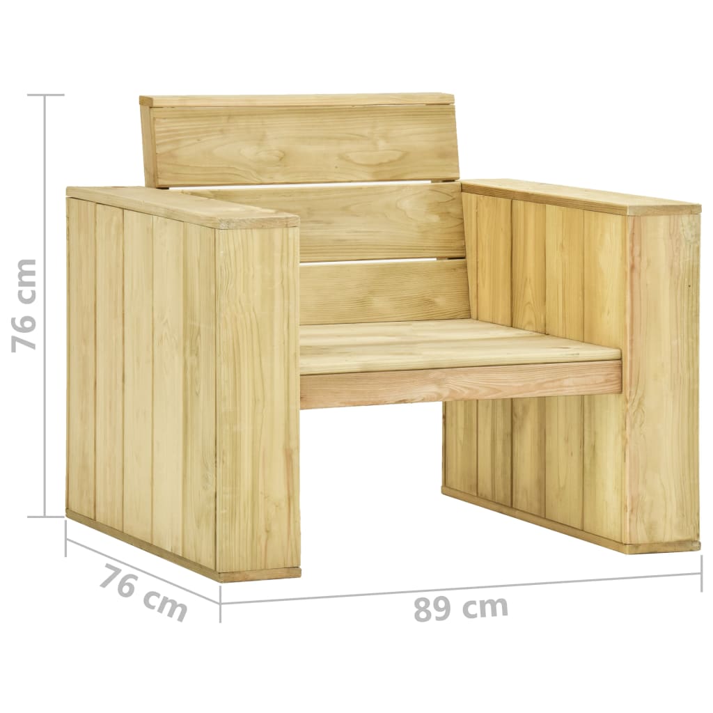 Sedie da Giardino 2 pz 89x76x76 cm in Legno di Pino Impregnato - homemem39