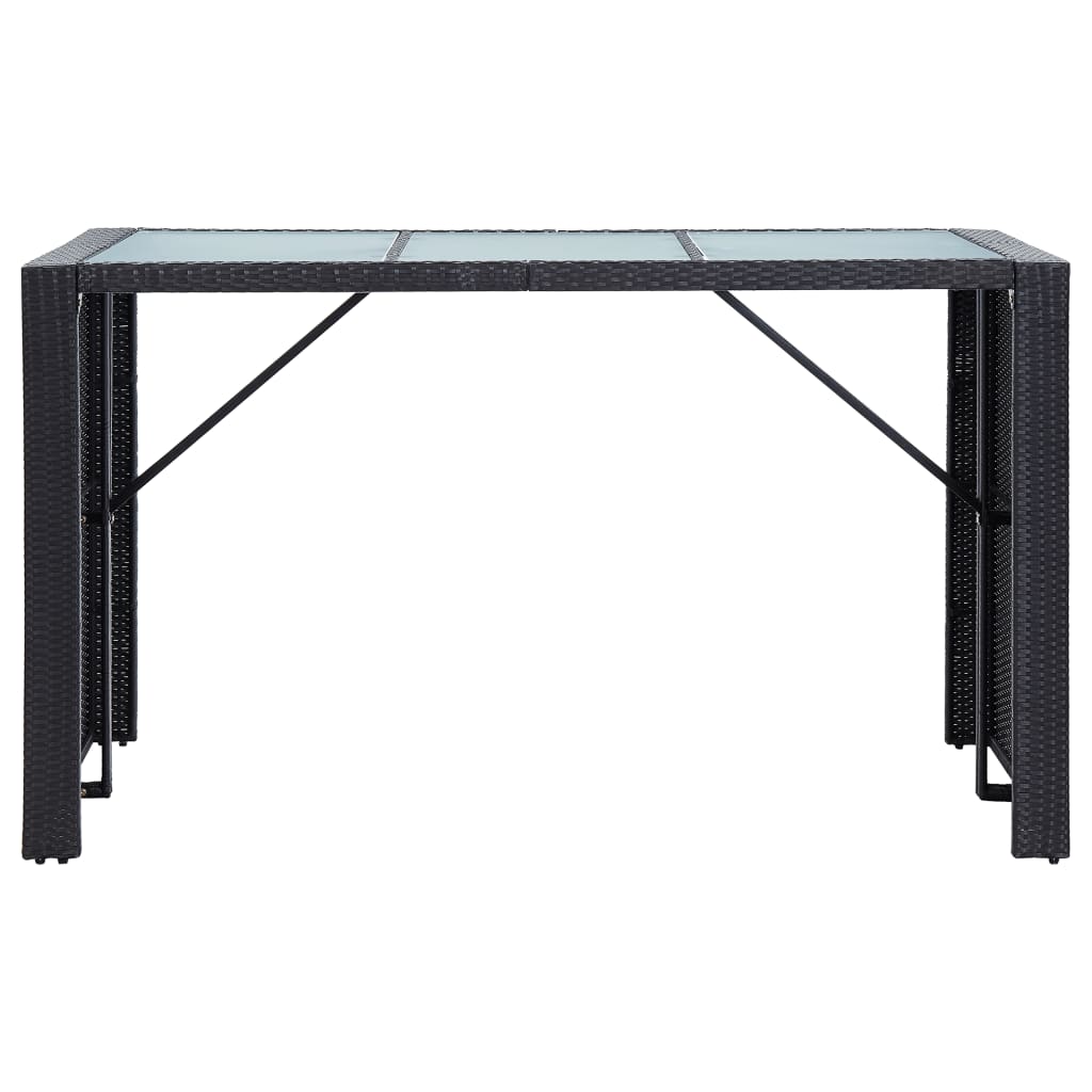 Set da Bar da Giardino 7 pz con Cuscini in Polyrattan Nero - homemem39