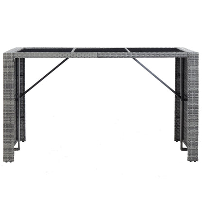 Set da Bar da Giardino 7 pz con Cuscini in Polyrattan Grigio - homemem39