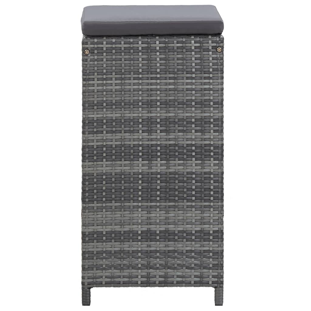 Set da Bar da Giardino 7 pz con Cuscini in Polyrattan Grigio - homemem39