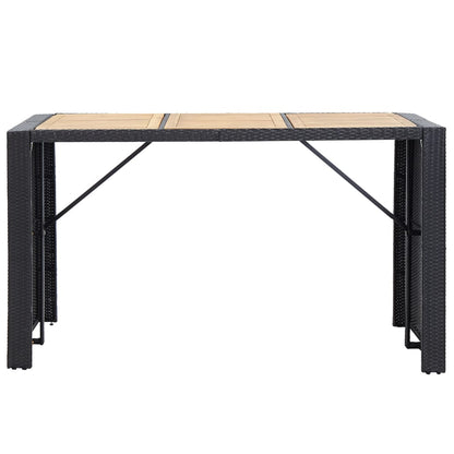 Set da Bar da Giardino 7 pz con Cuscini in Polyrattan Nero - homemem39