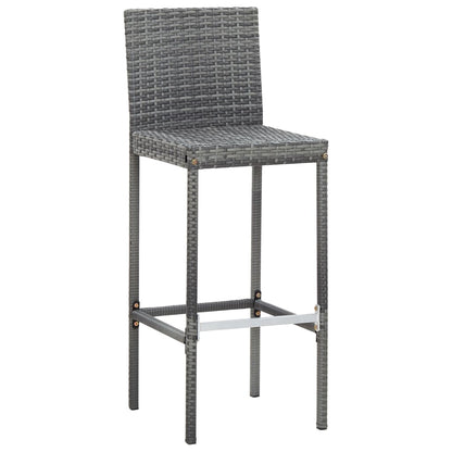 Set da Bar da Giardino 9 pz Polyrattan e Legno Acacia Grigio - homemem39