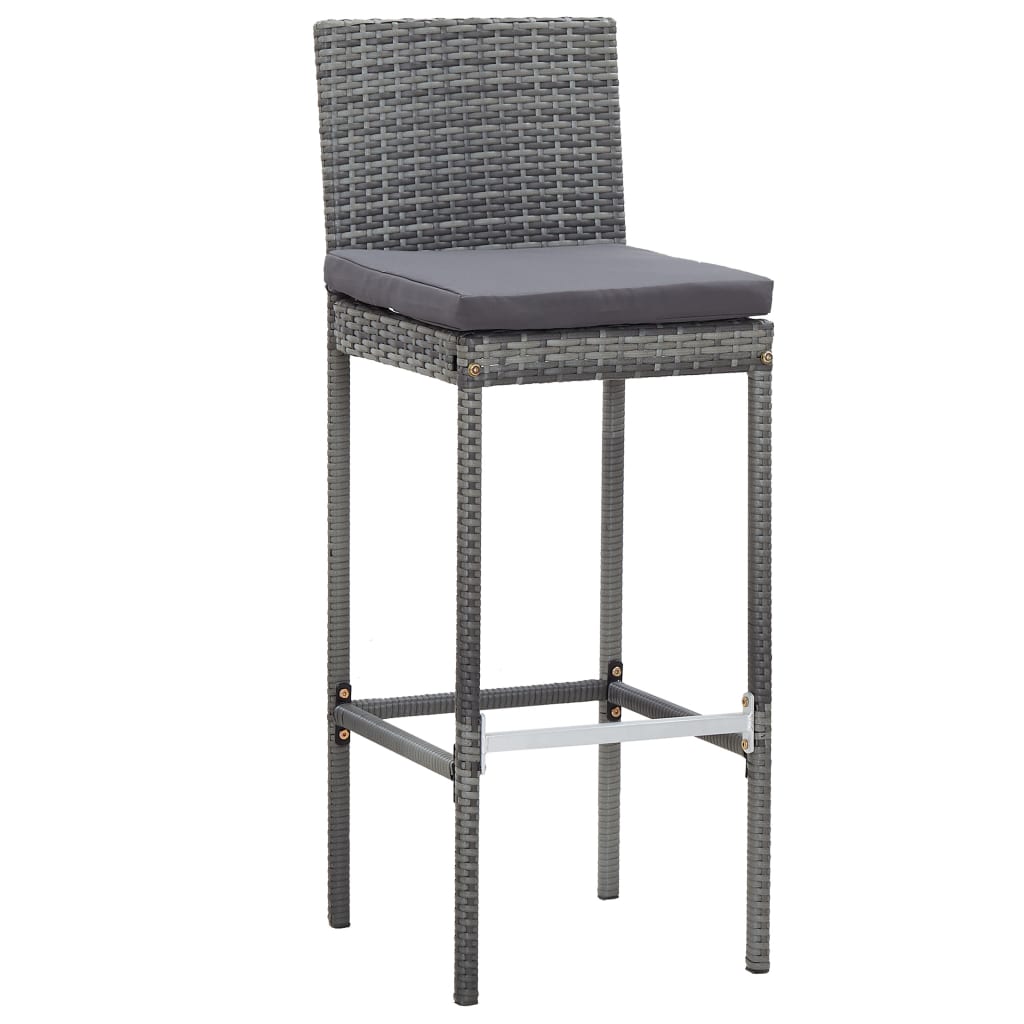 Set da Bar da Giardino 9 pz Polyrattan e Legno Acacia Grigio - homemem39