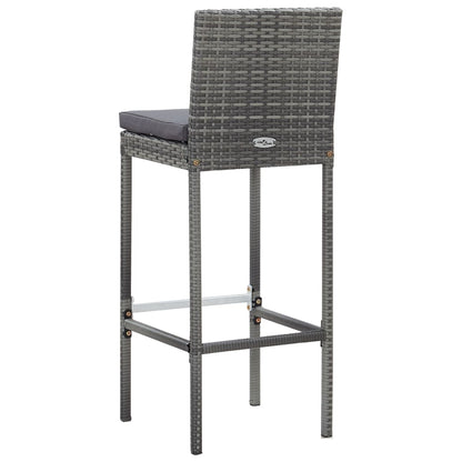 Set da Bar da Giardino 9 pz Polyrattan e Legno Acacia Grigio - homemem39