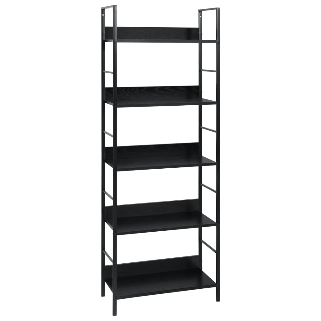 Libreria a 5 Ripiani Nera 60x27,6x158,5 cm in Truciolato - homemem39