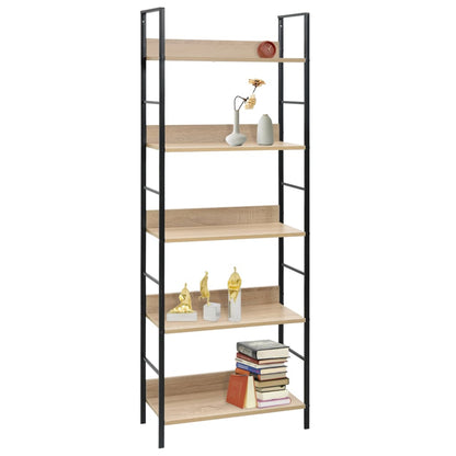 Libreria a 5 Ripiani Rovere 60x27,6x158,5 cm in Truciolato - homemem39