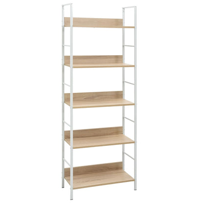 Scaffale Libri 5 Ripiani Rovere 60x27,6x158,5 Legno Multistrato - homemem39