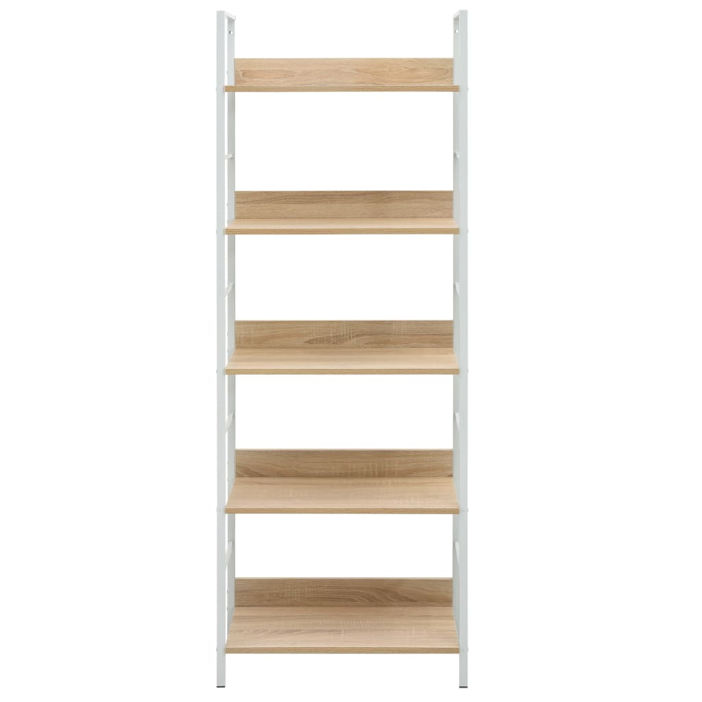 Scaffale Libri 5 Ripiani Rovere 60x27,6x158,5 Legno Multistrato - homemem39