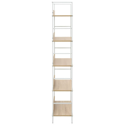 Scaffale Libri 5 Ripiani Rovere 60x27,6x158,5 Legno Multistrato - homemem39