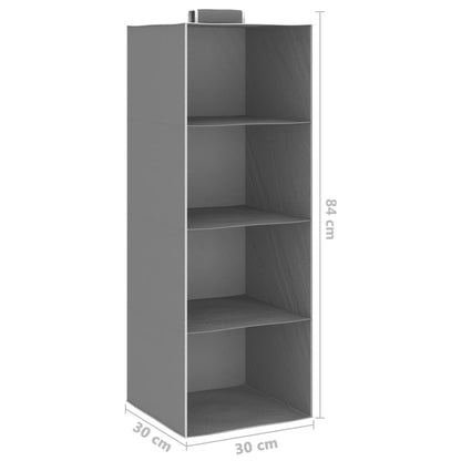 Organizer per Armadio da Appendere con 4 Ripiani 2 pz Tessuto - homemem39