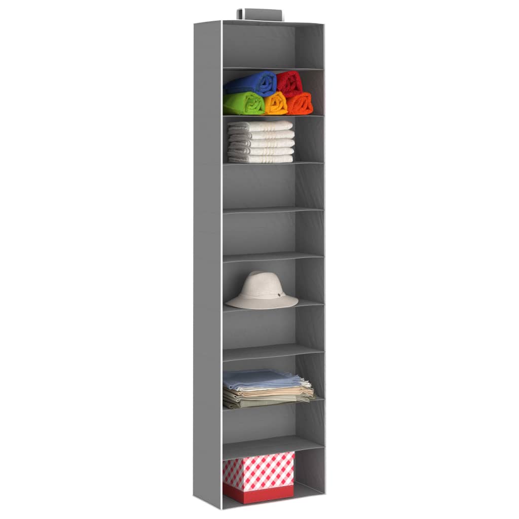 Organizer per Armadio da Appendere 2 pz con 10 Ripiani Tessuto - homemem39