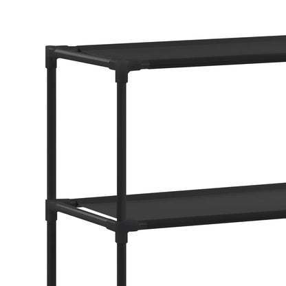 Scaffale per Bagno con 3 Ripiani Nero 53x28x169 cm - homemem39