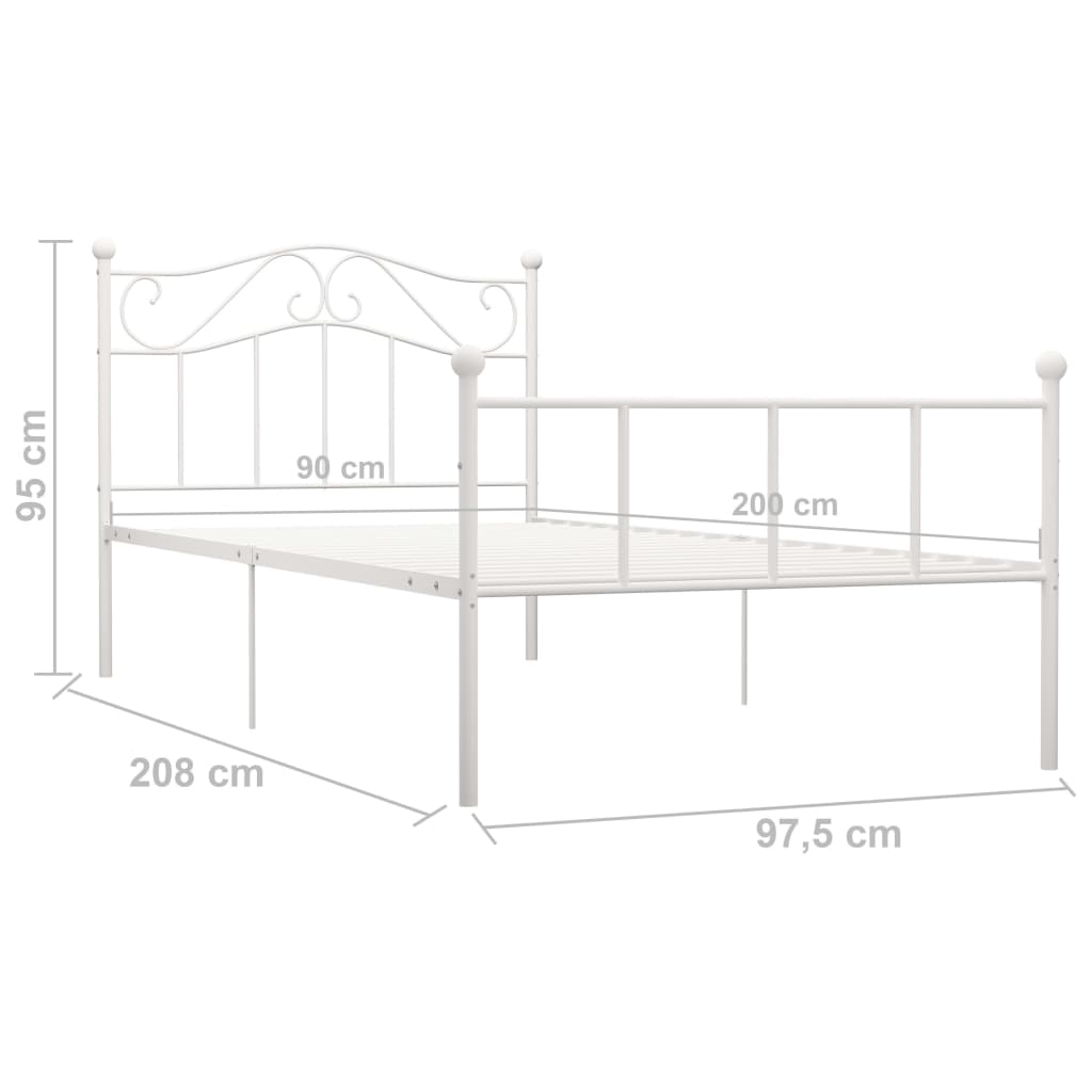 Giroletto Bianco in Metallo 90x200 cm - homemem39