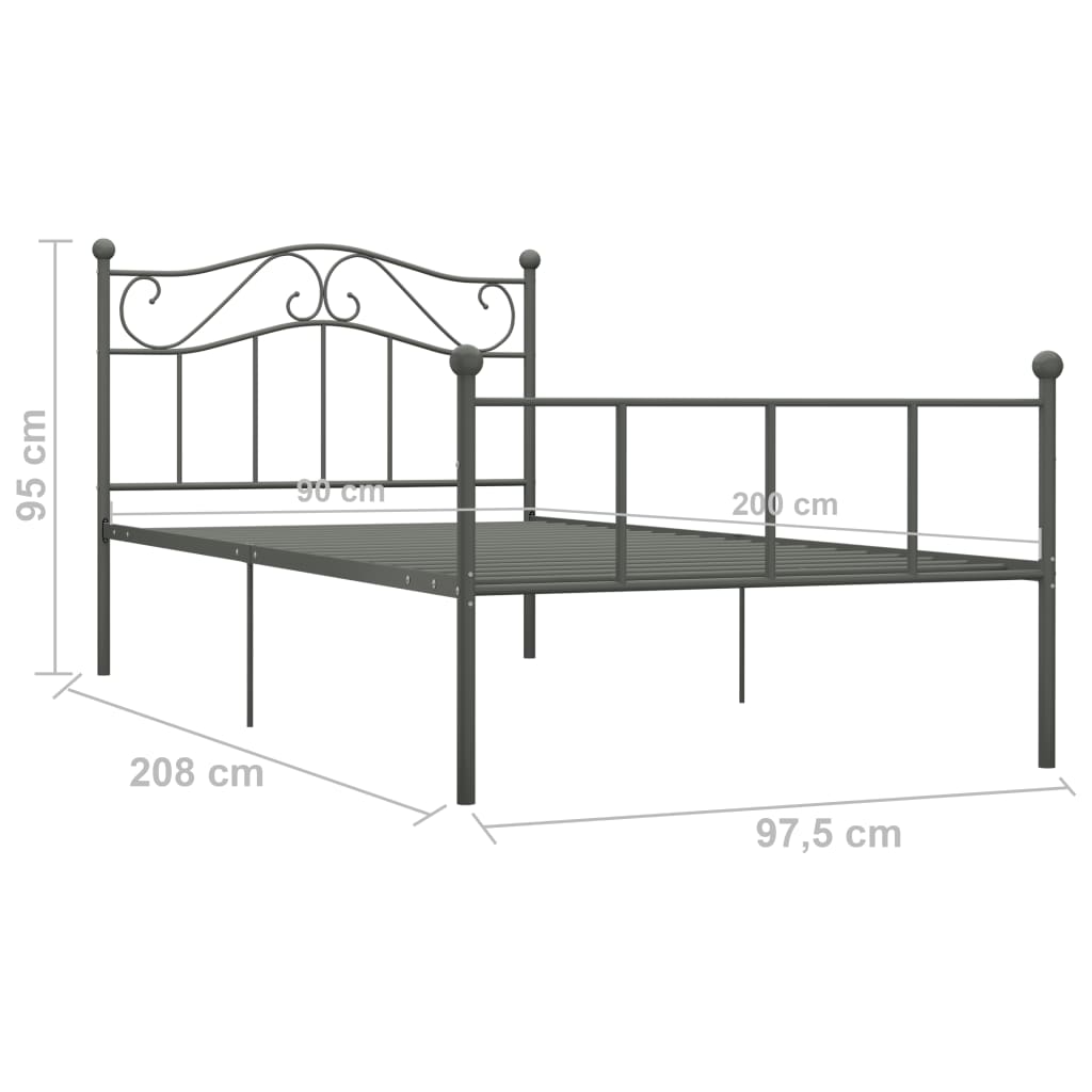 Giroletto Grigio in Metallo 90x200 cm - homemem39