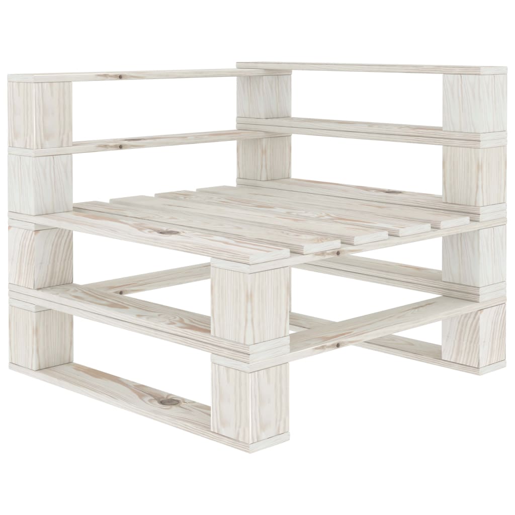 Divano da Giardino a Pallet 2 Posti Bianco in Legno - homemem39