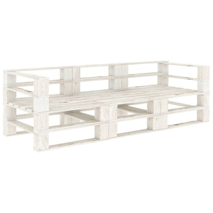 Divano da Giardino a Pallet 3 Posti Bianco in Legno - homemem39