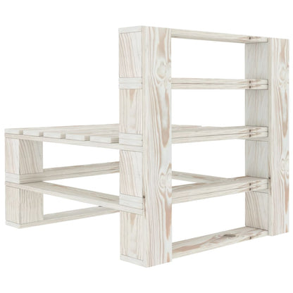 Divano da Giardino a Pallet 3 Posti Bianco in Legno - homemem39