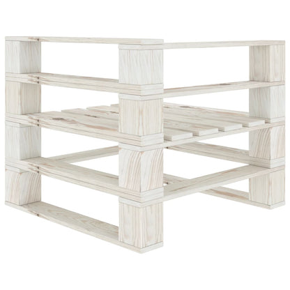 Divano da Giardino a Pallet 3 Posti Bianco in Legno - homemem39