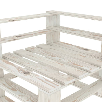 Divano da Giardino a Pallet 3 Posti Bianco in Legno - homemem39