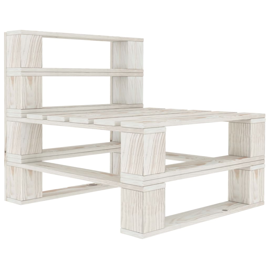 Divano da Giardino a Pallet 4 Posti Bianco in Legno - homemem39