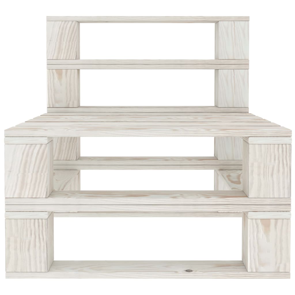 Divano da Giardino a Pallet 4 Posti Bianco in Legno - homemem39