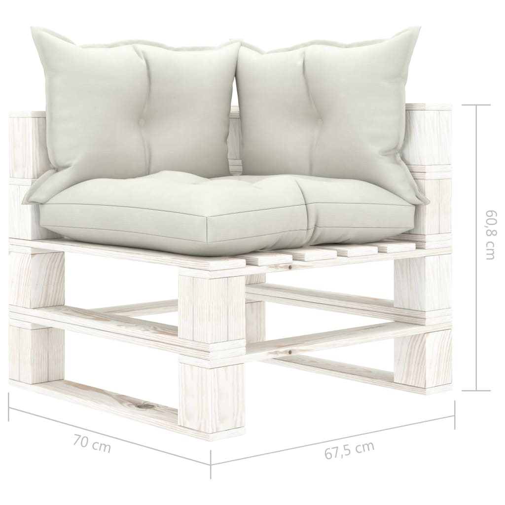 Divano da Giardino in Pallet 2 Posti con Cuscini Beige in Legno - homemem39