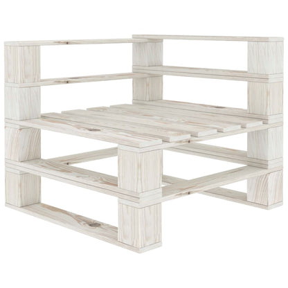 Divano Angolare da Giardino Pallet con Cuscini Crema in Legno - homemem39